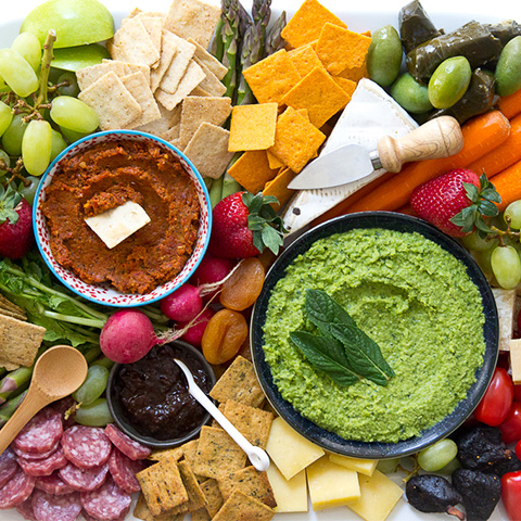 Spring Pea Dip Ultimate Appetizer Platter
