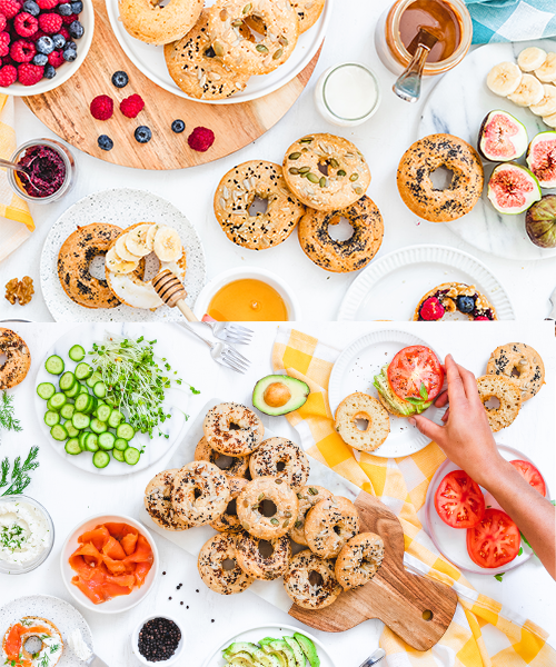DIY Bagel Bar, Bagels made with Artisan Bread Mix Recipe