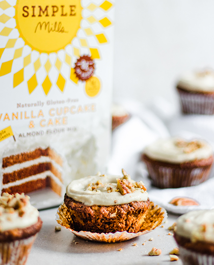 Vegan Hummingbird Cupcakes made with Almond Flour Baking Mix Vanilla Cupcake & Cake Recipe