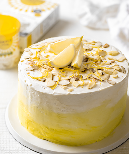 Almond Lemon Ombre Cake made with Almond Flour Baking Mix Vanilla Cupcake & Cake Mix Recipe