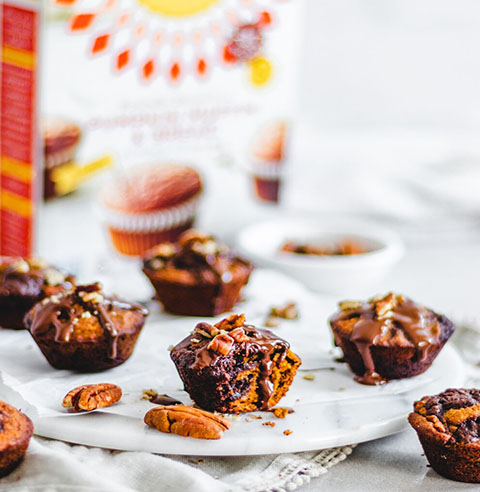 Pumpkin Brownie Bites made with Almond Flour Brownie Mix Recipe