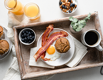 Banana Breakfast Protein Plate made with Almond Flour Baking Mix Banana Muffin & Bread Recipe