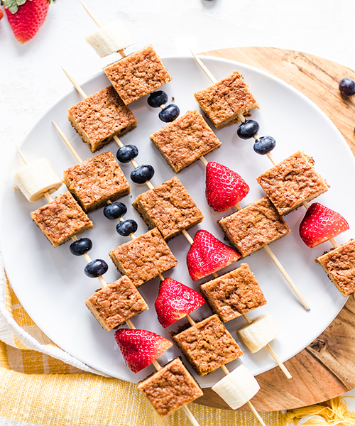Cake & Fruit Kebabs made with Vanilla Cupcake & Cake Mix Recipe