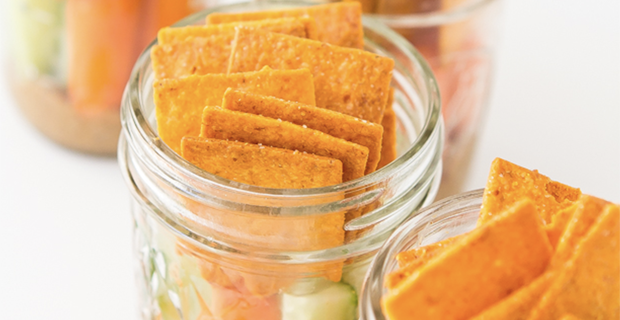 Simple Mills crackers in glass jar