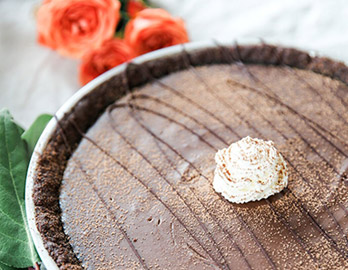 Chocolate Almond Pudding Pie made with Almond Flour Baking Mix Chocolate Muffin & Cake Recipe
