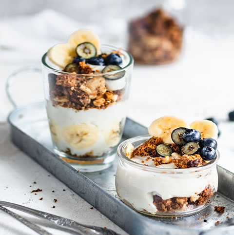 Banana Berry Crunch Parfaits made with Almond Flour Baking Mix Banana Muffin & Bread Recipe