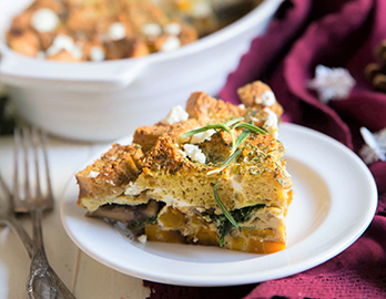 Butternut Squash and Mushroom Strata made with Almond Flour Baking Mix Artisan Bread Recipe