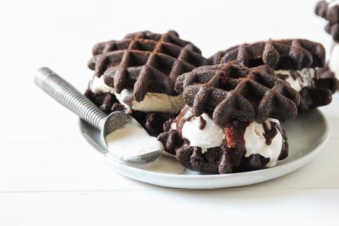 Chocolate Espresso Ice Cream Sandwiches made with Almond Flour Baking Mix Chocolate Muffin & Cake Recipe