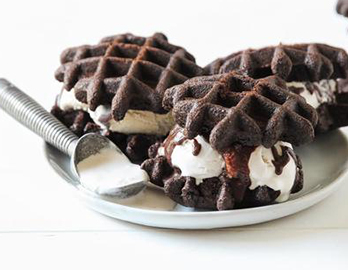 Chocolate Espresso Ice Cream Sandwiches made with Almond Flour Baking Mix Chocolate Muffin & Cake Recipe