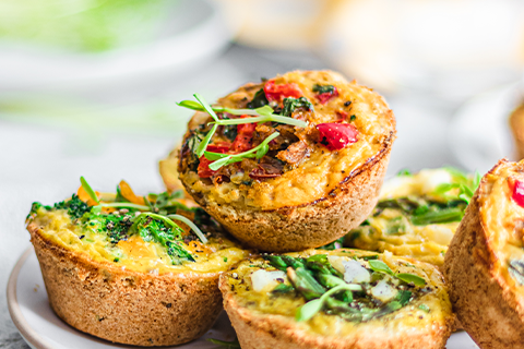 Mini Quiches 3 Ways made with Almond Flour Pizza Dough Mix Recipe