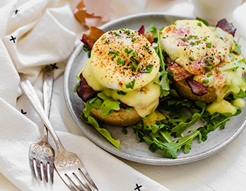 Gluten-free Eggs Benedict & Homemade English Muffins made with Almond Flour Baking Mix Artisan Bread Recipe