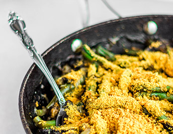 Grain-free Green Bean Casserole made with Almond Flour Crackers Farmhouse Cheddar Recipe