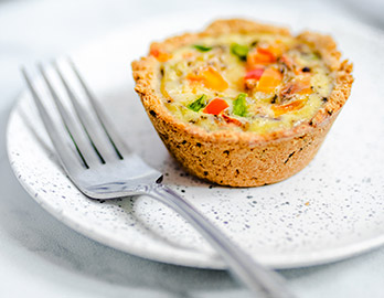 Mini Veggie Quiches made with Almond Flour Baking Mix Pizza Dough Recipe