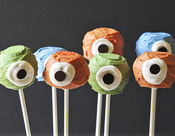 Monster Eye Cakepops made with Almond Flour Baking Mix Vanilla Cupcake and Cake Recipe