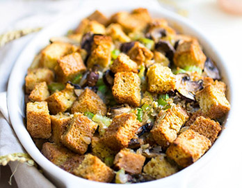 Mushroom and Herb Stuffing made with Almond Flour Baking Mix Artisan Bread Recipe