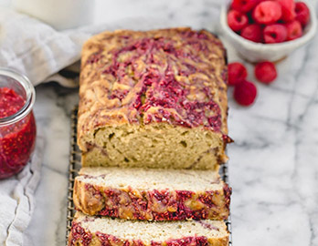 Paleo Raspberry Swirl Snack Bread