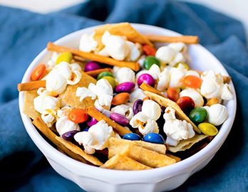 Sweet and Salty Trail Mix made with Almond Flour Crackers Fine Ground Sea Salt Recipe