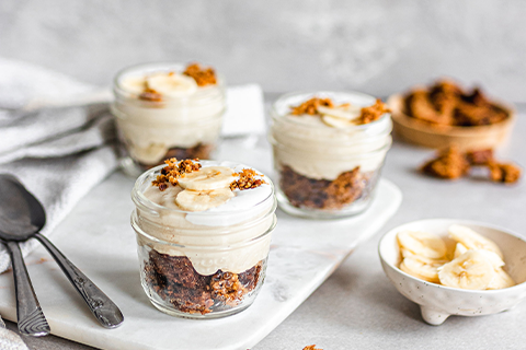 Vegan Banana Pudding made with Almond Flour Baking Mix Vanilla Cupcake & Cake Recipe