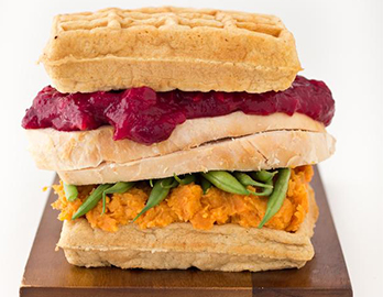 Thanksgiving Leftovers Waffle Sandwich