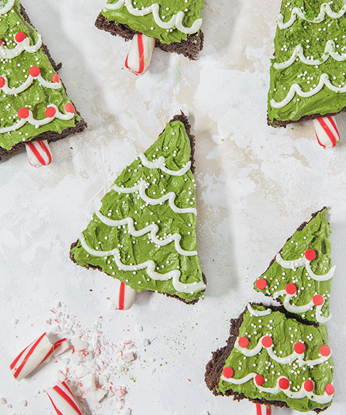 Naturally Colored Christmas Tree Brownies made with Almond Flour Baking Mix Chocolate Muffin & Cake Recipe