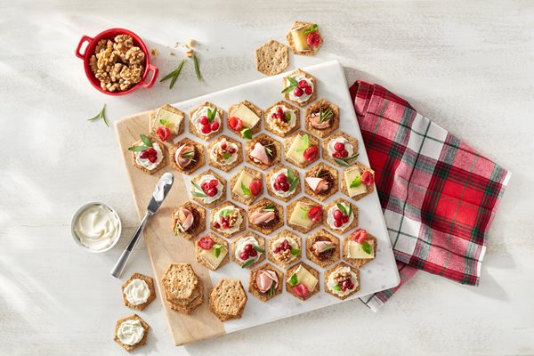 Sprouted Seed Crackers with various toppings