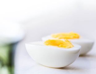 Hard boiled egg cut in half