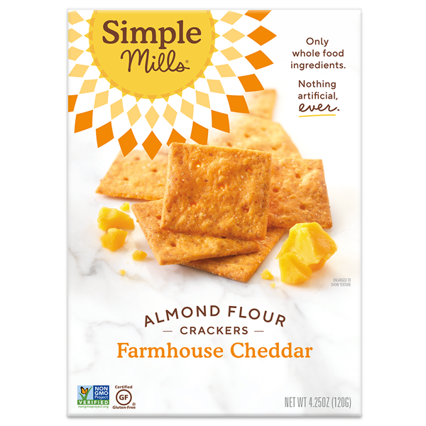 Simple Mills Almond Flour Crackers Farmhouse Cheddar 