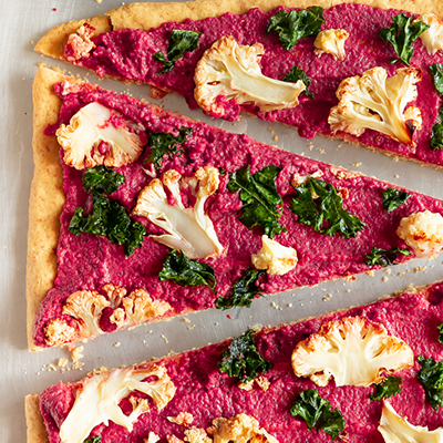 beeet.png Cauliflower beet and kale pizza made with Almond Flour Baking mix Artisan Bread
