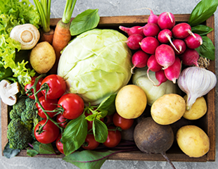 Locally grown seasonal fruits and vegetables are included in CSA box subscriptions