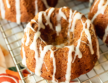 Chai Glazed Gingerbread Mini Bundt Cakes made with Almond Flour Baking Mix Pumkin Muffin & Bread Recipe