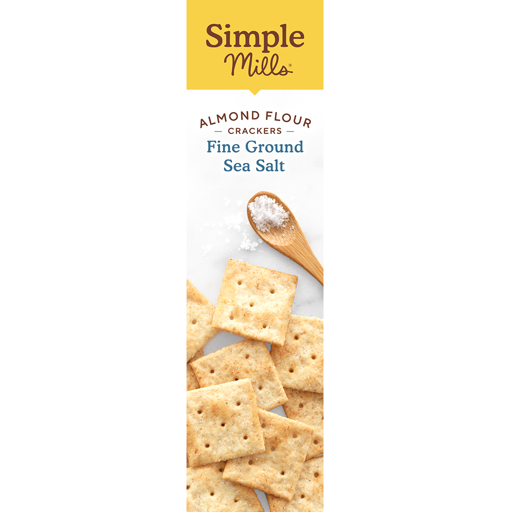Almond Flour Crackers Fine Ground Sea Salt Box side panel 

