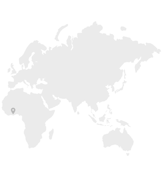 Map of North West Africa where Cocoa is produced 