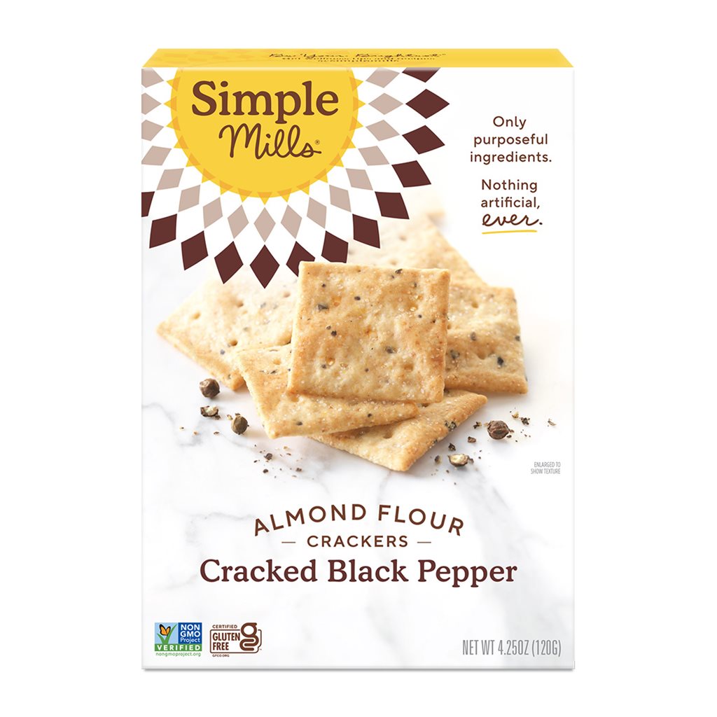 Almond Flour Crackers Cracked Black Pepper